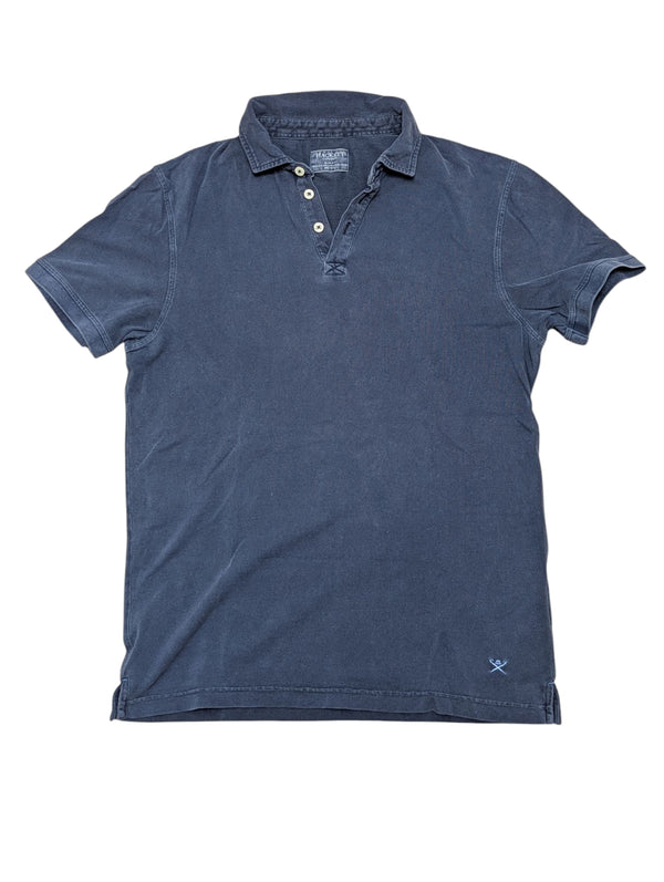 Hackett Polo Shirt Washed Navy Blue Slim Fit Cotton Pique