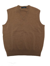 The Wardrobe Sweater Vest Large/44 Camel/Tan Sleeveless Pure Lambswool