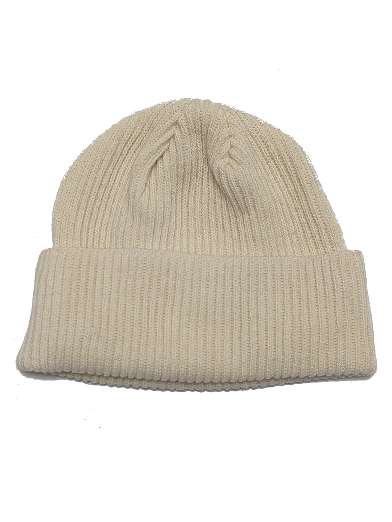 The Wardrobe Beanie Vanilla Pure Scottish Ribbed Wool