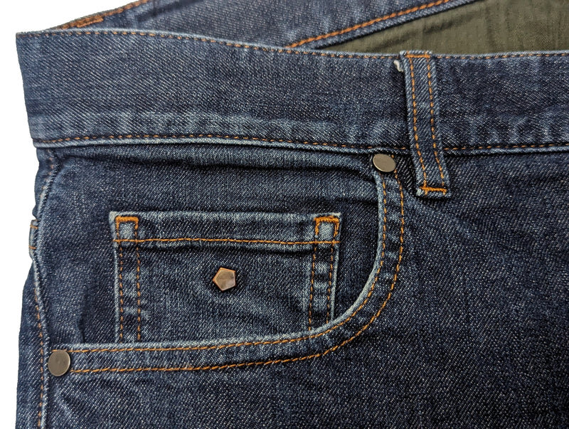 Zegna Jeans 33/34 Washed Dark Blue 5 pocket cotton/elastane denim