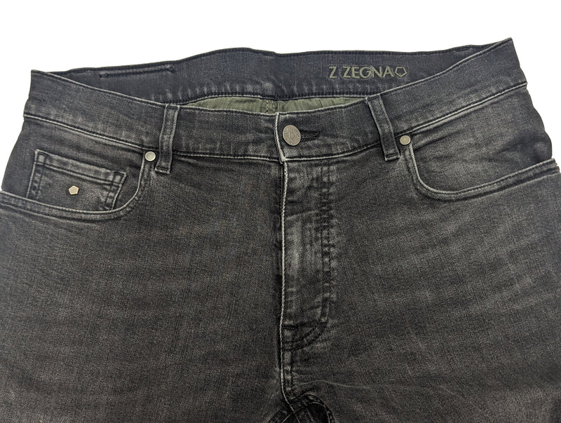 Zegna Jeans 32/33 Washed Dark Grey 5 pocket cotton/elastane denim