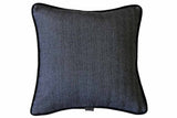 Sartorial Home Charcoal Chevron Cashmere Cushion, With Black velvet back and piping 58x58