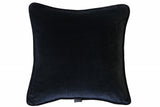 Sartorial Home Charcoal Chevron Cashmere Cushion, With Black velvet back and piping 58x58