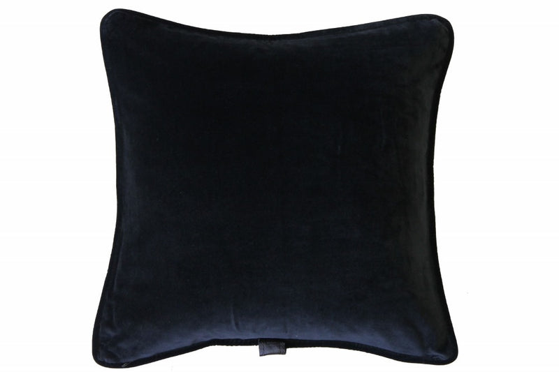 Sartorial Home Charcoal Chevron Cashmere Cushion, With Black velvet back and piping 43x43