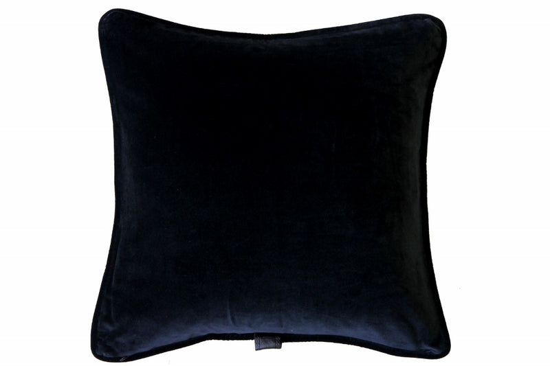 Sartoria Home Black & White Plaid Wool Cushion, With Black velvet back and piping 58x58