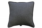 Sartorial Home Black & White Dogtooth Cashmere Cushion, With Black Velvet back and piping 48x48