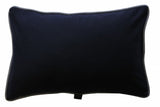 Sartorial Home Navy Loro Piana Cashmere Cushion, Grey Cashmere/Silk Piping 58x38