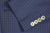 Benjamin Sport Coat Royal/Black check 2-button slim fit pure wool - Delfino