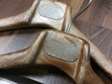 2 MAINETTI (Blank) Brown Heavy/Thick Suit Hangers Made in Italy 40cm 16"
