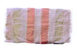 Battisti Scarf: Pale red & cement stripes Vintage cotton