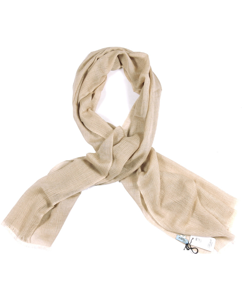 Battisti Scarf: Oatmeal beige Pure lightweight cashmere whisper