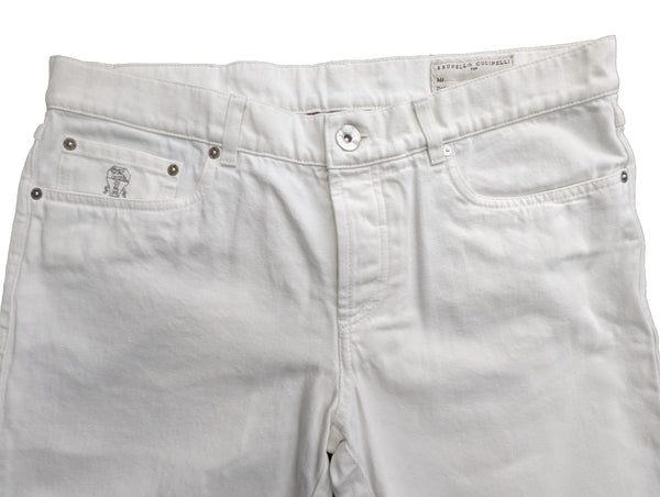 Brunello Cucinelli Jeans 36 White 5 Pocket Cotton