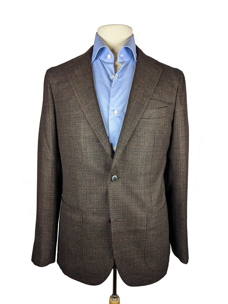 Benjamin Sport Coat Brown Weave 2-button Soft Shoulder REDA Wool