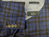 Benjamin Reda Sport Coat Dark Blue Check 2-button Soft Shoulder Wool