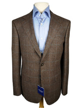 Benjamin Sport Coat Brown Grey Windowpane 2-button Slim Fit Pure Cashmere