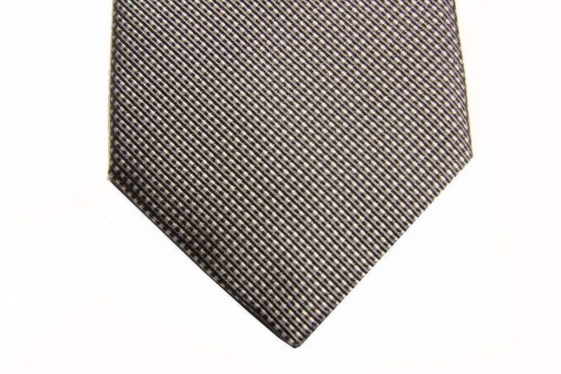 Benjamin Tie Silver grey weave silk