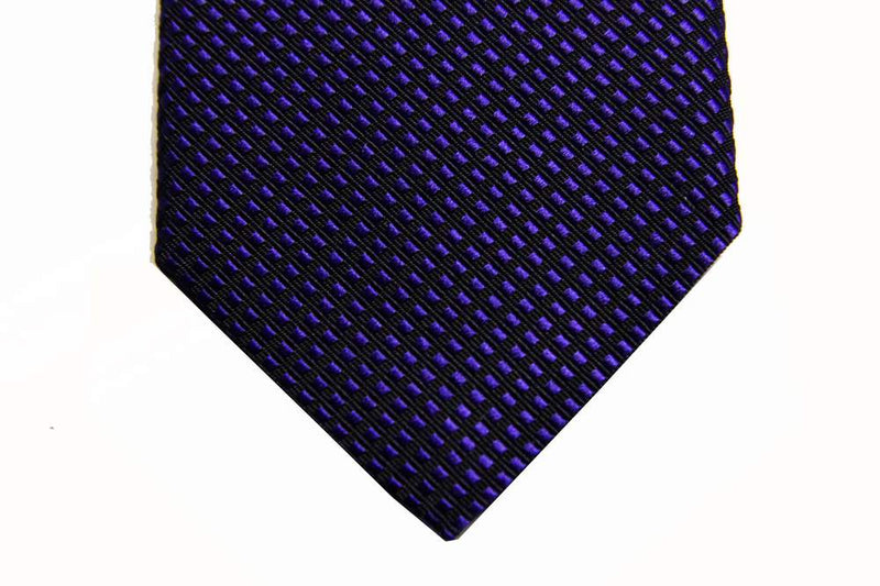 Benjamin Tie Bright blue/navy weave silk