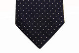 Benjamin Tie Navy Blue with white dot pattern silk