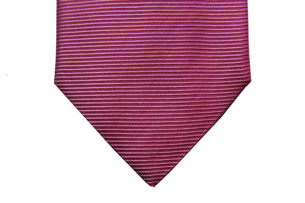 Benjamin Tie Solid pink ribbed silk