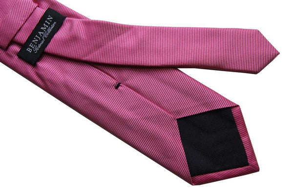 Benjamin Tie Solid pink ribbed silk