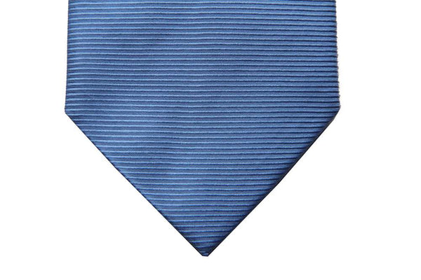 Benjamin Tie Solid sky blue ribbed silk