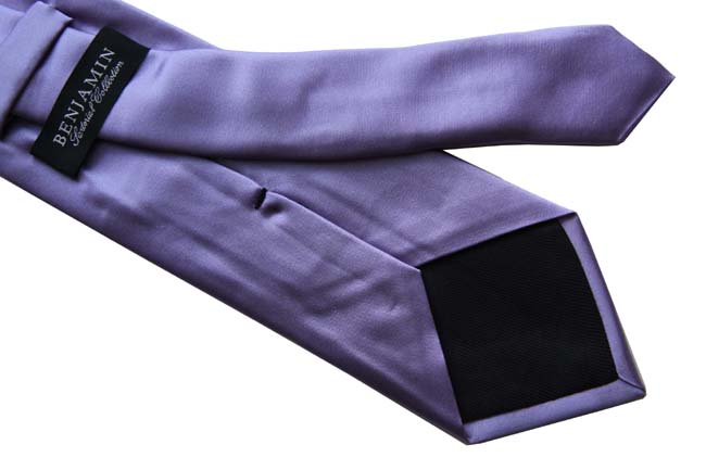 Benjamin Tie Solid lavender purple silk
