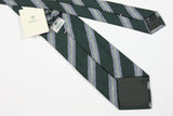 Borrelli Tie: Dark green with purple stripes , 3.75" wide, wool cashmere