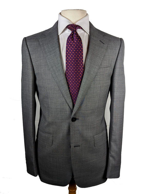 Benjamin Suit Mid Grey 2-Button Wool Sharksin