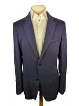 Brioni Unconstructed Sport Coat 40L Washed Navy Blue Cotton