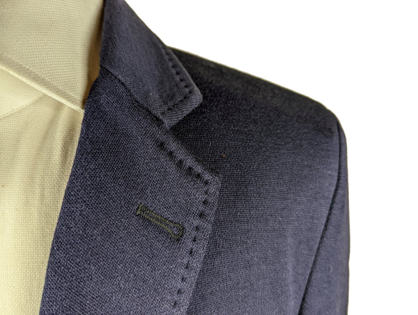 Brioni Unconstructed Sport Coat 40L Washed Navy Blue Cotton