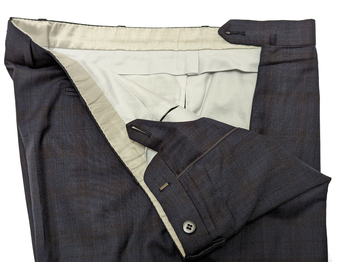 Brioni Suit: 42R Navy blue subtle plaid, Brunico 2-button, 160s