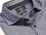 Hackett London Shirt Medium Blue Slim Fit Cotton Stretch