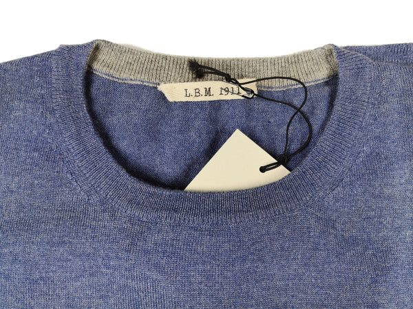 LBM 1911 Sweater Medium/50, Soft heather blue Crewneck Silk/Cashmere