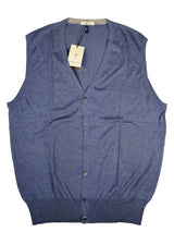 LBM 1911 Sweater Medium/50, Soft heather blue Cardigan Vest Silk/Cashmere