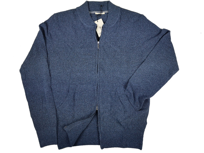 LBM 1911 Sweater Medium/50, Blue melange Zip cardigan Cotton blend