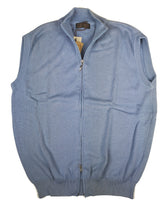 LBM 1911 Sweater Medium/50, Sky blue Zip cardigan vest Cotton