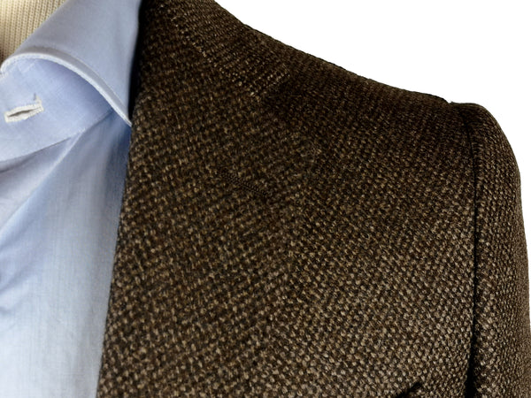 Final Sale Benjamin Sport Coat: Brown birdseye, 2-button, pure wool - VBC