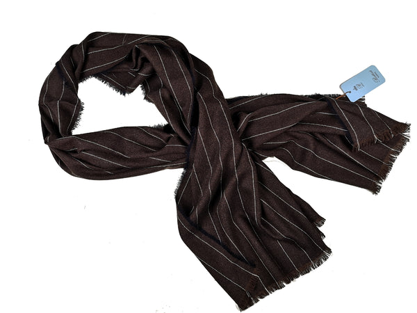 Battisti Scarf Brown Pinstripes Cashmere/Wool