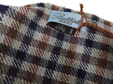Battisti Scarf Grey Navy Brown Check Cashmere/Wool