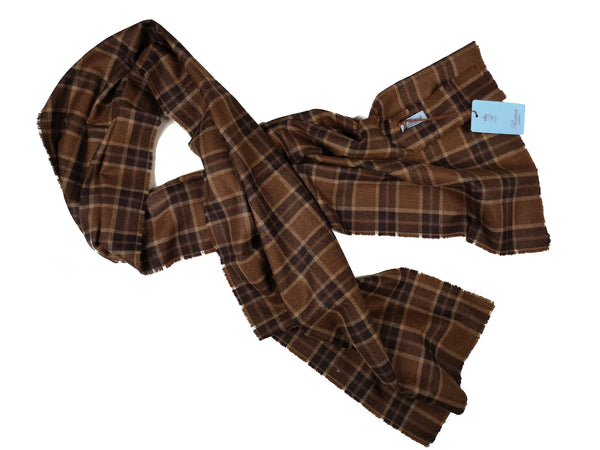 Battisti Scarf Brown Plaid Cashmere/Wool