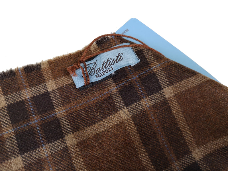 Battisti Scarf Brown Plaid Cashmere/Wool