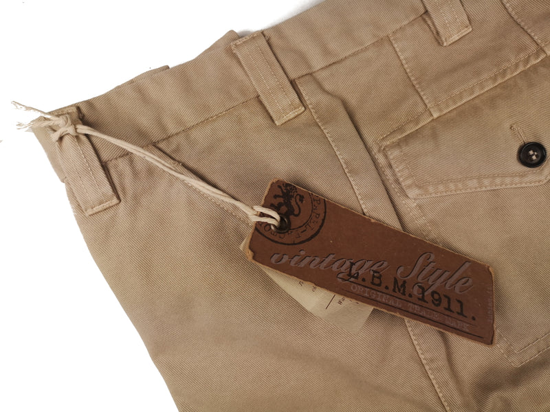 LBM 1911 Trousers 36, Tan Flat front Full Leg Cotton