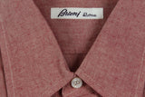 Brioni Sport Shirt L Soft Brick Red Flannel