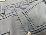 Kiton Jeans 34 Washed Faded Blue Cotton Damaged