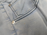 Kiton Jeans 34 Washed Faded Blue Cotton Damaged