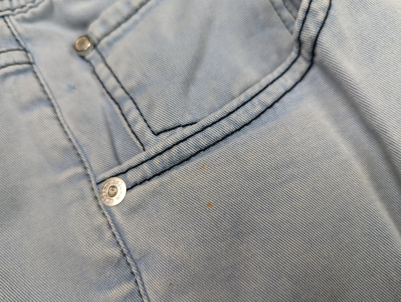 Kiton Jeans 34 Washed Faded Blue Cotton Damaged