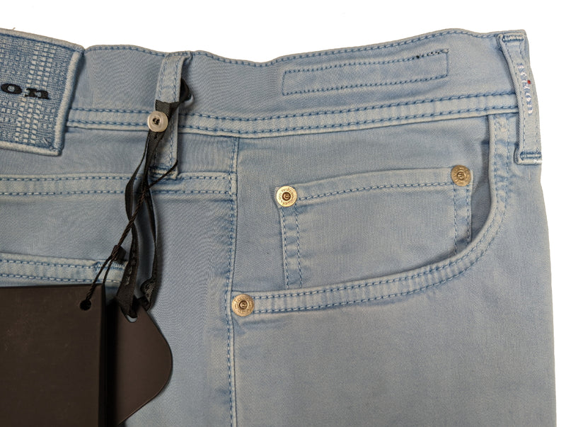 Kiton Jeans 35 Washed Light Blue Cotton DMG