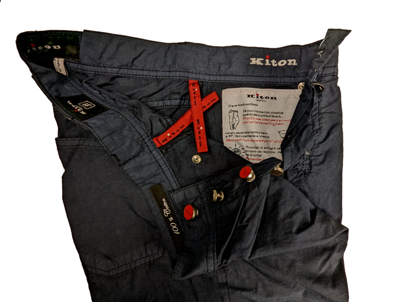 Kiton Jeans 30/31 Navy blue Spring cotton