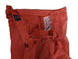 Kiton Jeans 33 Washed Tomato Red Soft Cotton
