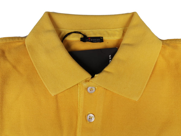 Kiton Polo Shirt L Yellow Cotton Pique Damaged